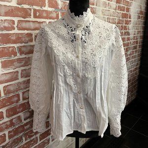 Cotten Lace Long Sleeve Blouse